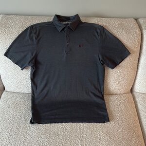 Travis Mathew Gray Polo Shirt with Monochromatic Design